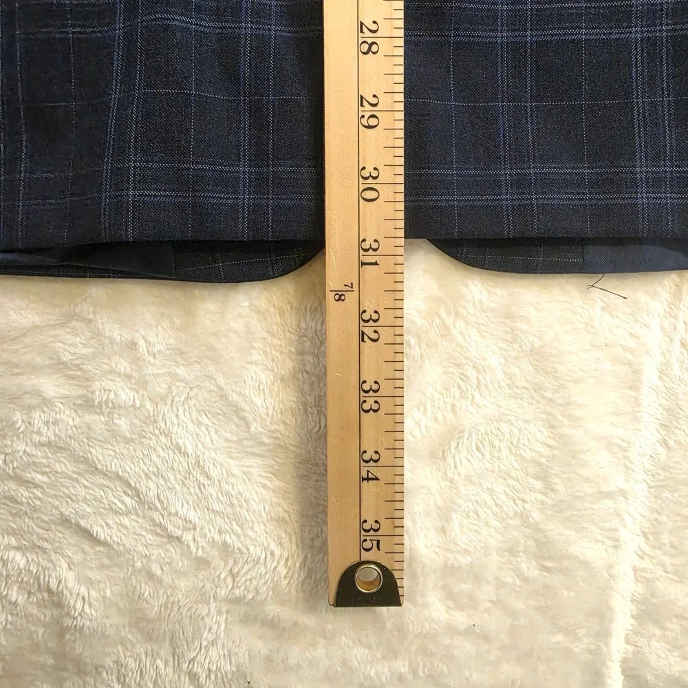 BROOKS BROTHERS Mens 44R Fitgerald Blue Plaid Windowpane Jacket Blazer Sportcoat